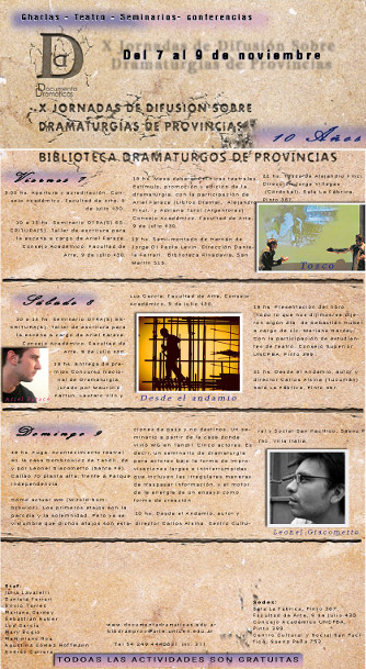Afiche de la X Jornada de Difusión sobre Dramaturgias de Provincias Afiche de la X Jornada de Difusión sobre Dramaturgias de Provincias